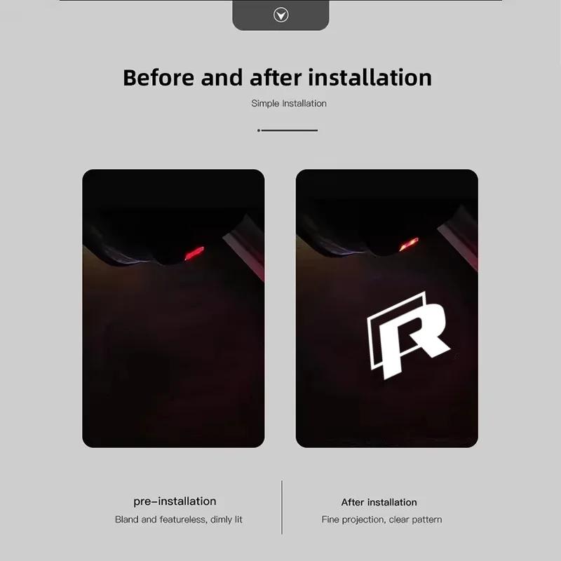 For VW Car Door Welcome Light Logo Projector Lights Accessories for Volkswagen Golf R Rline Tiguan Touareg Polo GTI CC Passat