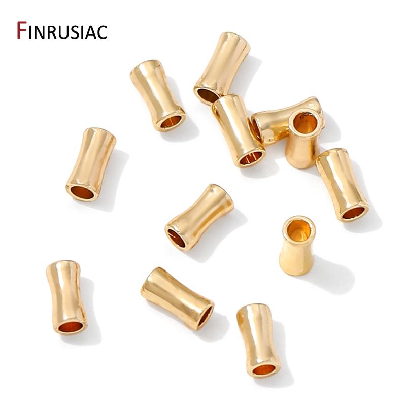 14K Gold Plated Brass Bone Shape Tube Beads,Supplies For Jewelry,Separators Spacer Beads For DIY Bracelet Making Accessories