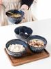 Hand-painted Kiln Glazed Ceramic Bowl 5-inch Household Noodle Bowl Eating Bowl Anti-scalding Small Bowl