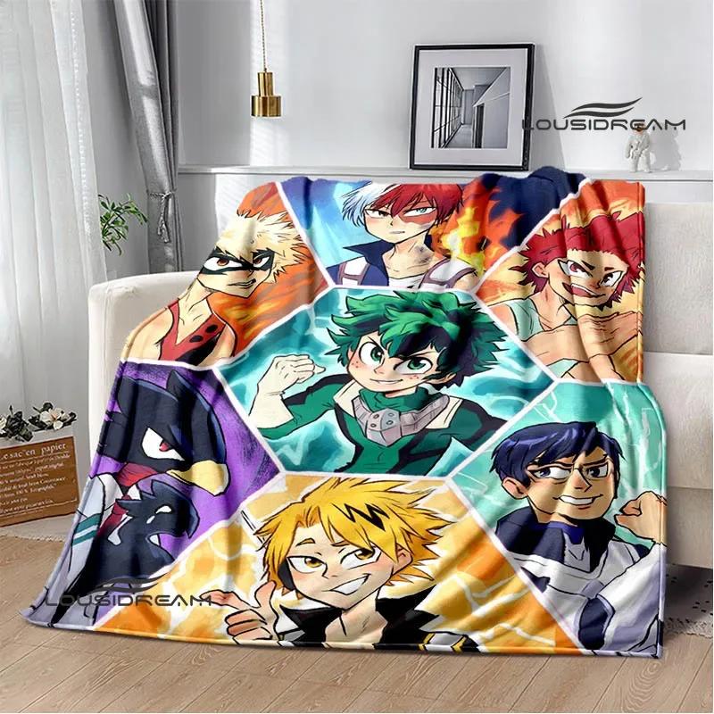 Decke mit Cartoon-Aufdruck „My Hero Academia“, warme Flanelldecken, weiche und bequeme Decke, Reisedecke für Zuhause, Geburtstagsgeschenk