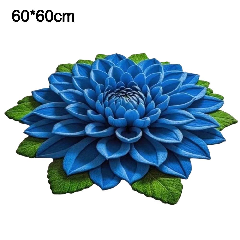 Non-slip 3D Flower Carpet Special-shaped Bathroom Floor Mat  for Living Room Tea Table Bedside