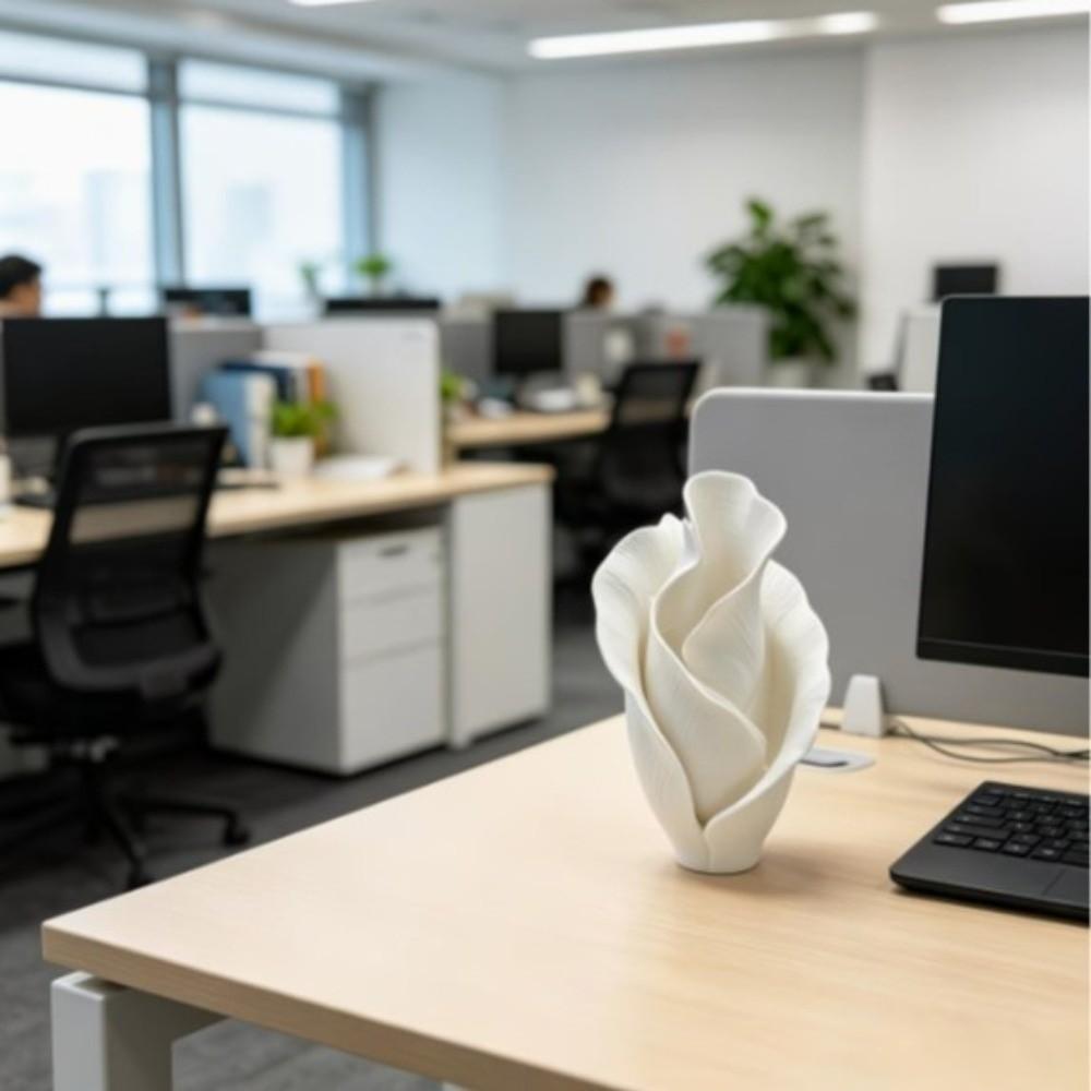 Flower Holder Nordic Style Flower Vase Art Ornaments 3D Printed Petal Statue Creative Irregular Abstract Vase Home Decor