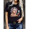 Women's Casual T-Shirt, Round Neck, Short Sleeved, Slightly Elastic Fabric,Comfortable Top for All Seasons Women Clothes T33