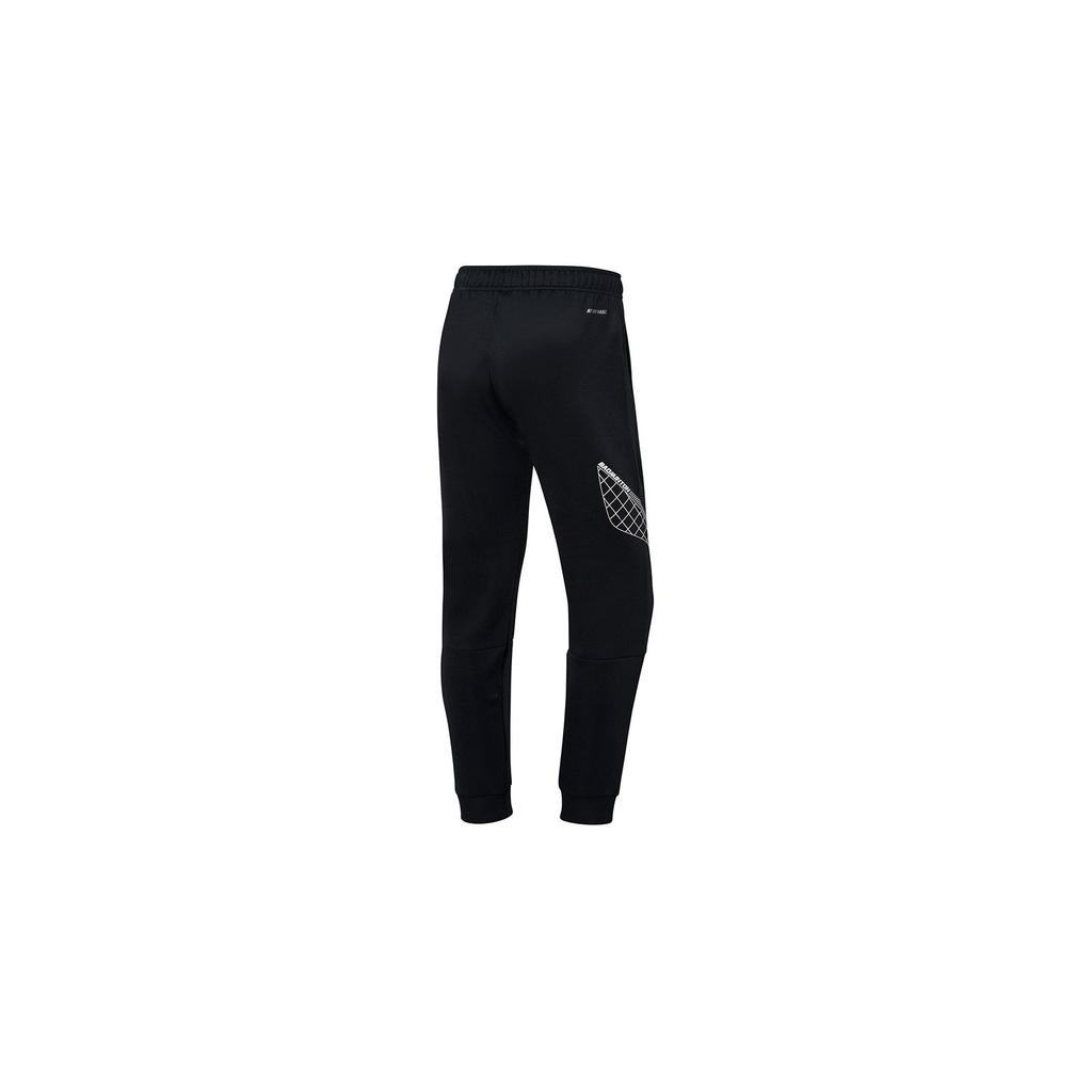 Li Ning Badminton Series Letter Geometric Pattern Printed Elastic Waist Cuffed Sports Pants Women Pants Black AKLR140-4