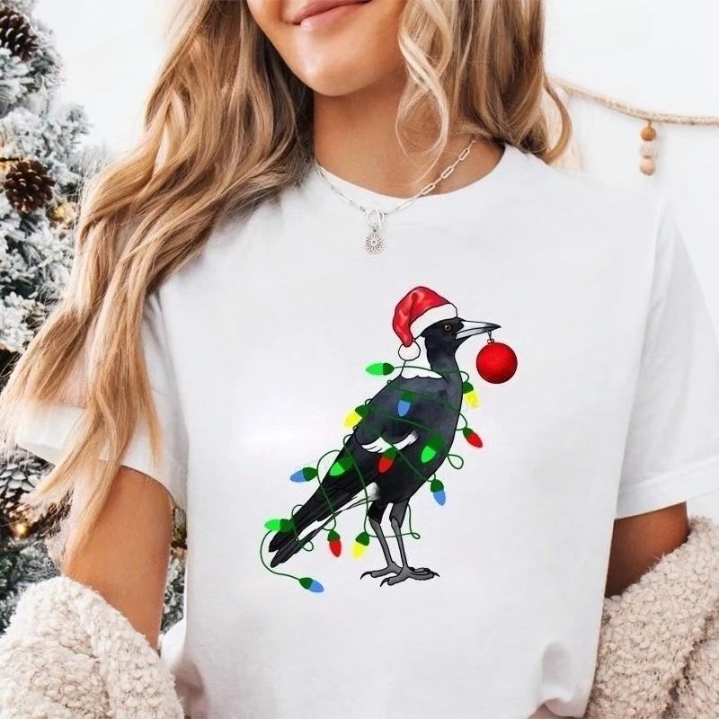 

Extra Festive Magpie Printed Trend Women Fashion Clothing Graphic Tshirts Clothes Christmas FeUnisex Shirts Lady Casual Clothing S