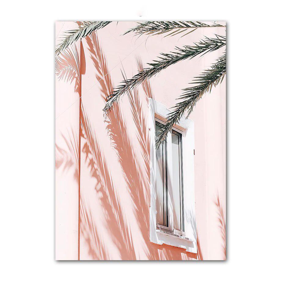 Pink Sea Beach Poster Flamingo Retro Van Surfboard Summer Wall Art Canvas Painting Living Room Interior Picture for Home Decor