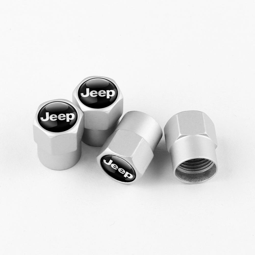 4Pcs/set Car Tire Valve Caps Mental Dust-proof Cover Decoration For JEEP Grand Cherokee Renegade Wrangler Compass Accessories AMT1