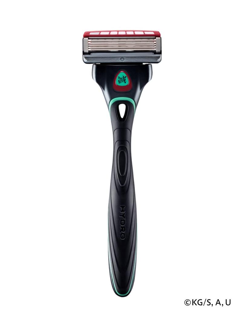 Schick Demon Slayer Kimetsu no Yaiba Kamado Tanjiro Modell Hydro 5 Premium Halterklinge 4 Ersatz Rasierständer kann Etui enthalten Slayer (mit + Klingen) &