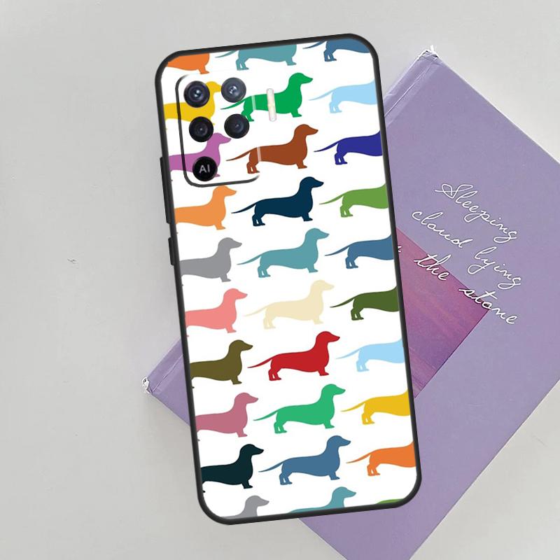 Dachshund Sausage Dog Puppy Phone Case For Oppo A74 A53 A54 A94 A15 A16 A17 A52 A72 A76 A96 A57S A58 A78 A98 Back Cover