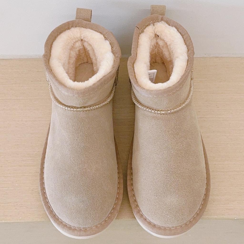 Winter Shoes Classic Women Genuine Cow Leather Snow Boots 2026 New Design Female Super Mini Warm Fur Slippers Man Short Boots