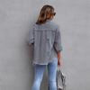 VAYLA Holes Raw-edges Denim Jacket Women Spring Autumn Shirt Style Jeancoat Casual Top Rose-Red Orange Purple Outerwear Lady Coat