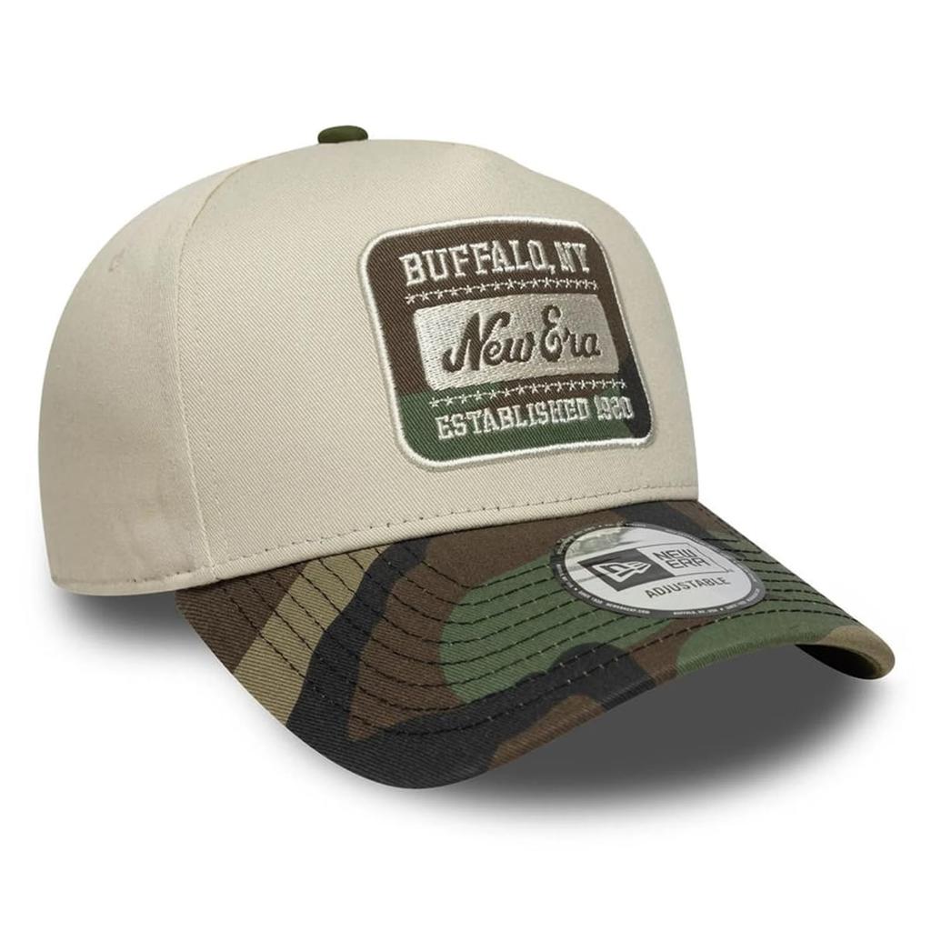 New Era 9FORTY E-Frame Camo Patch Logo Cap Unisex Free Size Cream/Olive Camo Hat