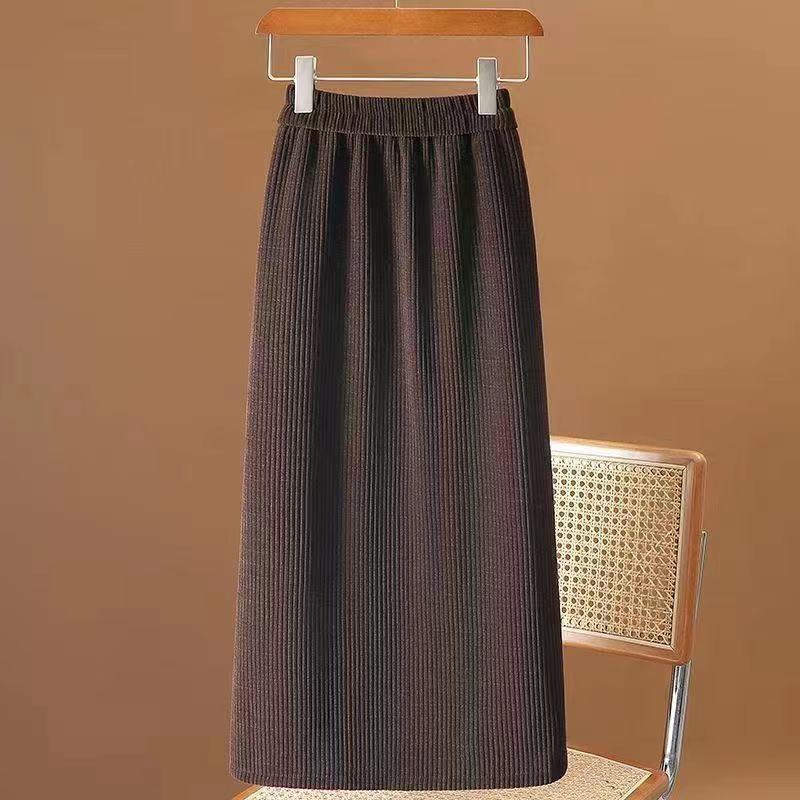 Acheter Jupe en Chenille taille haute élastique pour femme, jupe 1