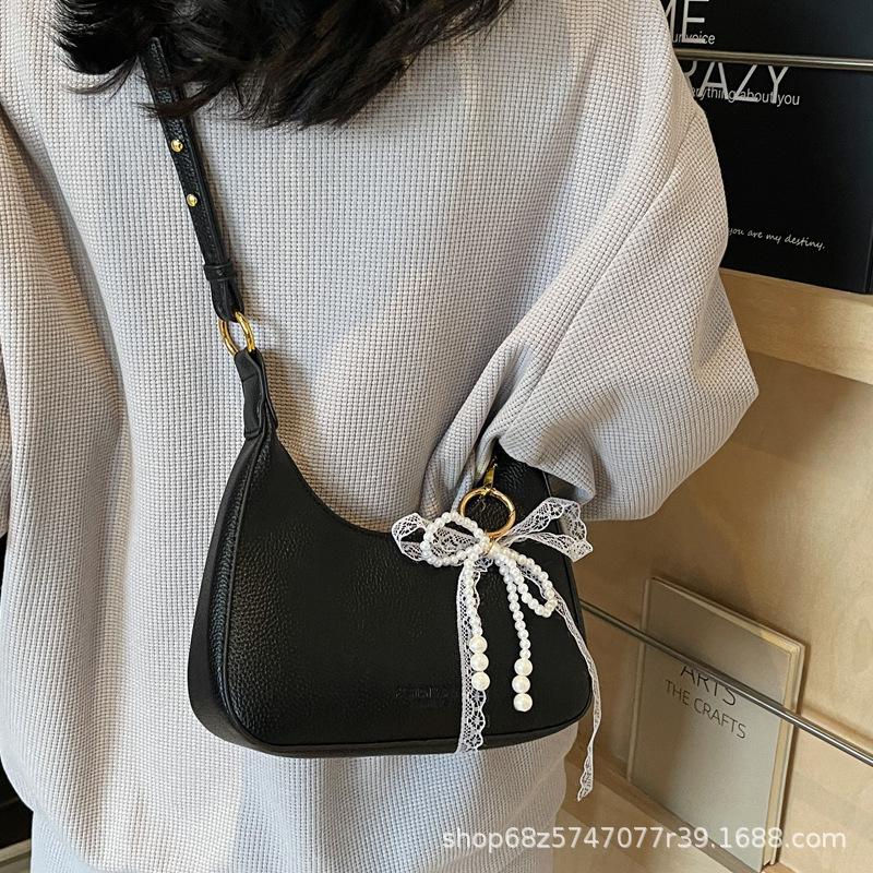 2025 New Trendy Simple Underarm Bag Premium Textured Palm Pattern Dumpling Bag Versatile Shoulder Crossbody Bag Women's Bag