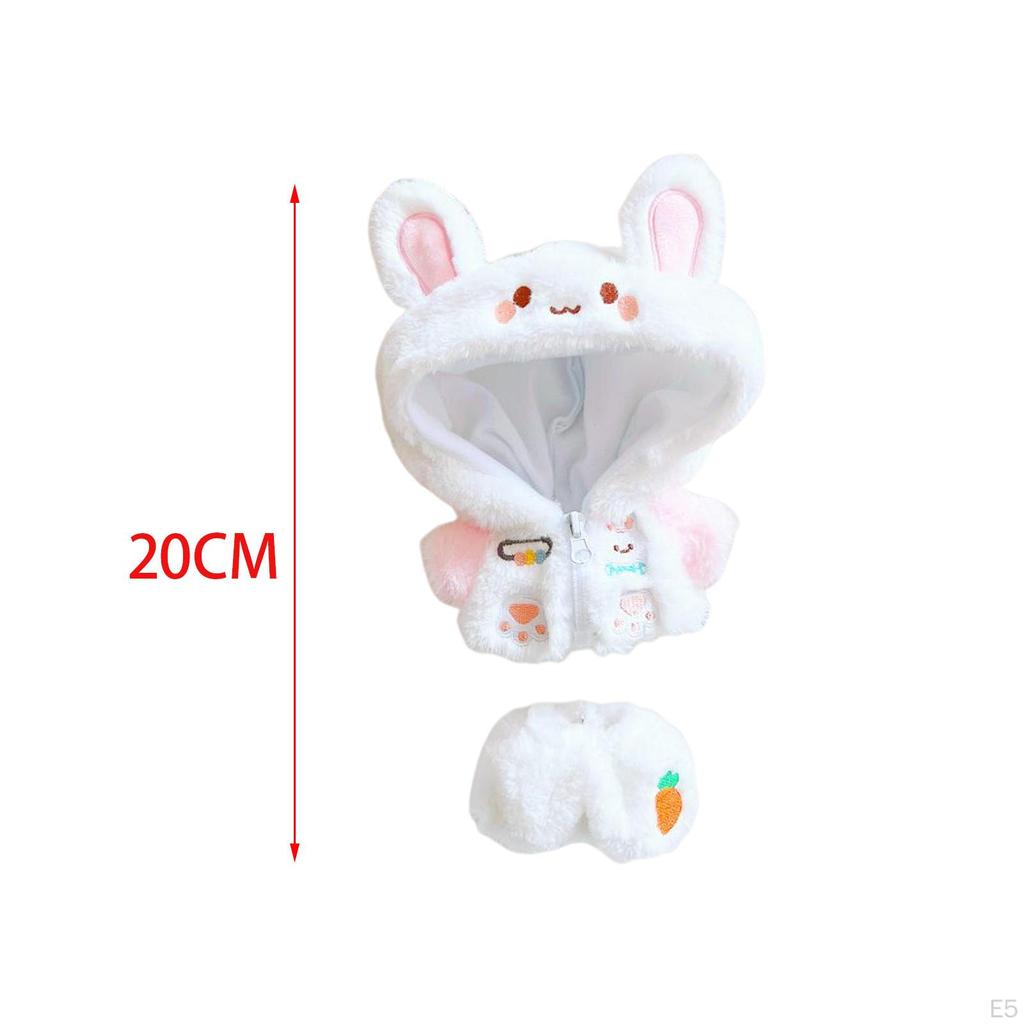 20cm /7.8" Lalka Pluszowe Ubrania, Zestaw Płaszcz na Zamek Błyskawiczny Spodnie, Ręcznie Robione, Przebierz się na Ubrania