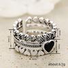 Sweet and Cool Style Ring Female, Love Hollow Heart Shape Old Feeling, Lolita Niche Model