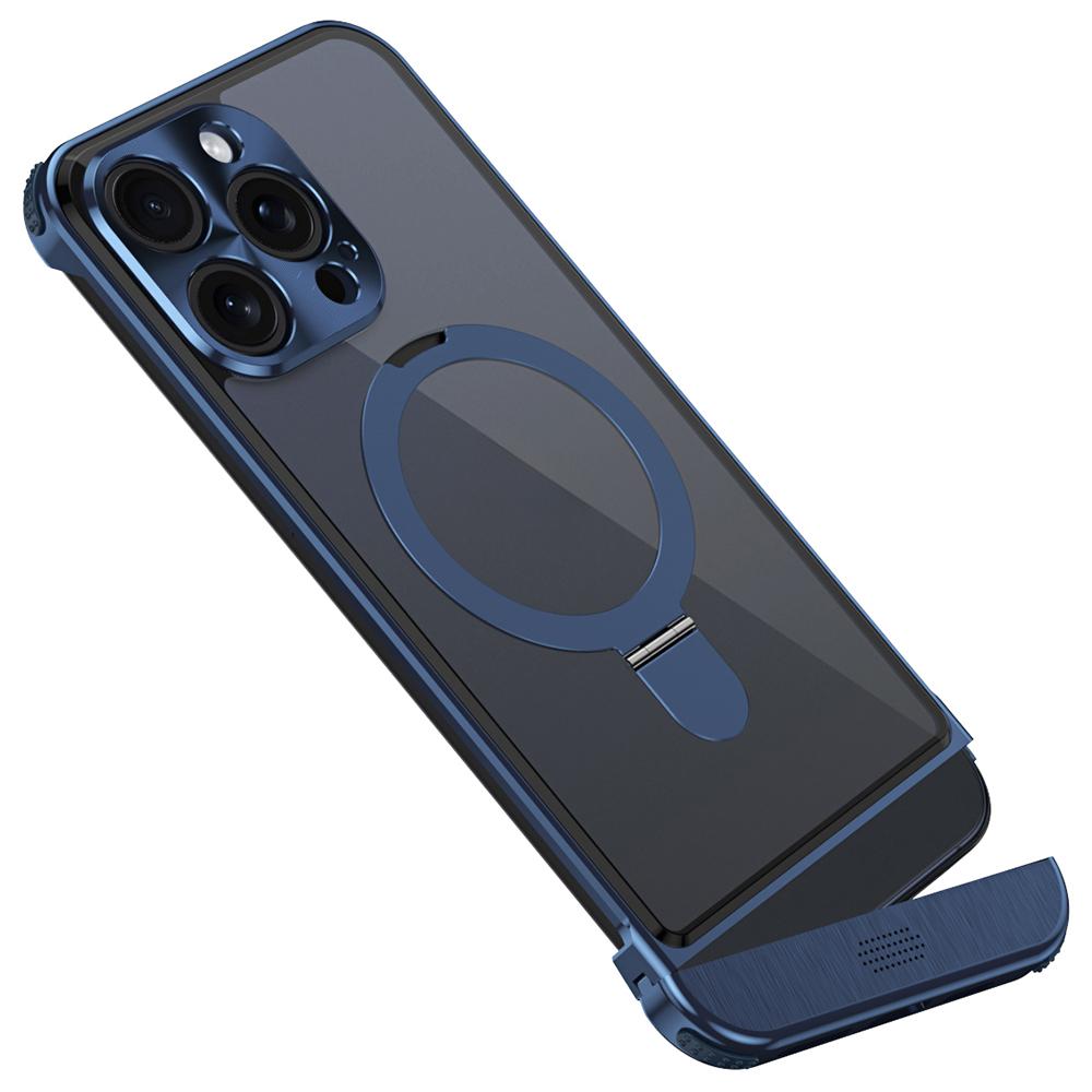 For iPhone 14 Pro Max Magnetic Case Aromatherapy Acrylic+Aluminum Alloy Kickstand Cover