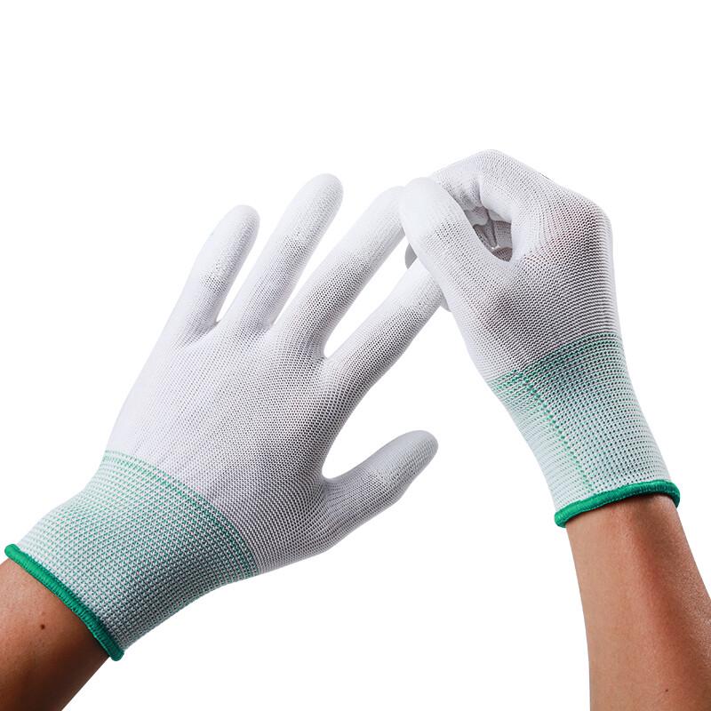 Nylon PU Coated Finger Work Gloves (12 Pairs)