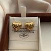 Metal Heart-shaped Romantic Stud Earrings, Retro Light Luxury High-end Fashion Three-dimensional Personality Minimalist Niche Design Earrings