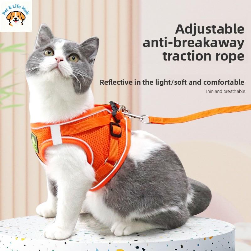 Cat leash anti-break free vest type Internet celebrity walking cat rope going out special cat chain pet chest strap pet supplies