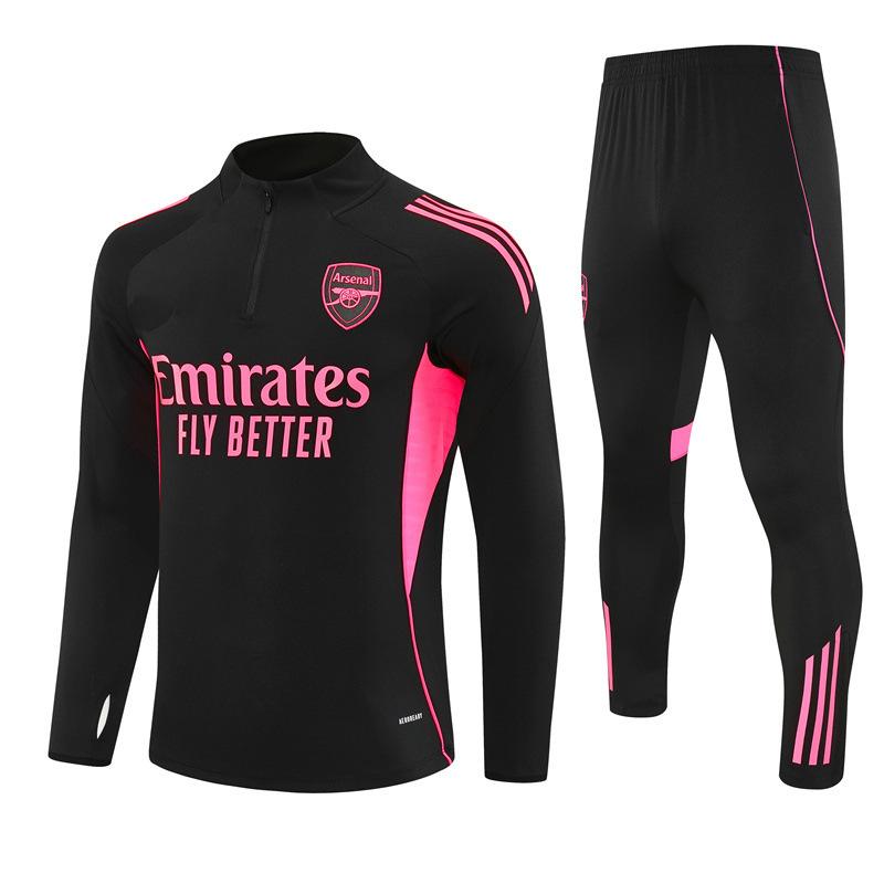 Halbzip Bestickter Fußball Trainingsanzug Set Arsenal Barcelona Real Madrid Camouflage Fußballanzug