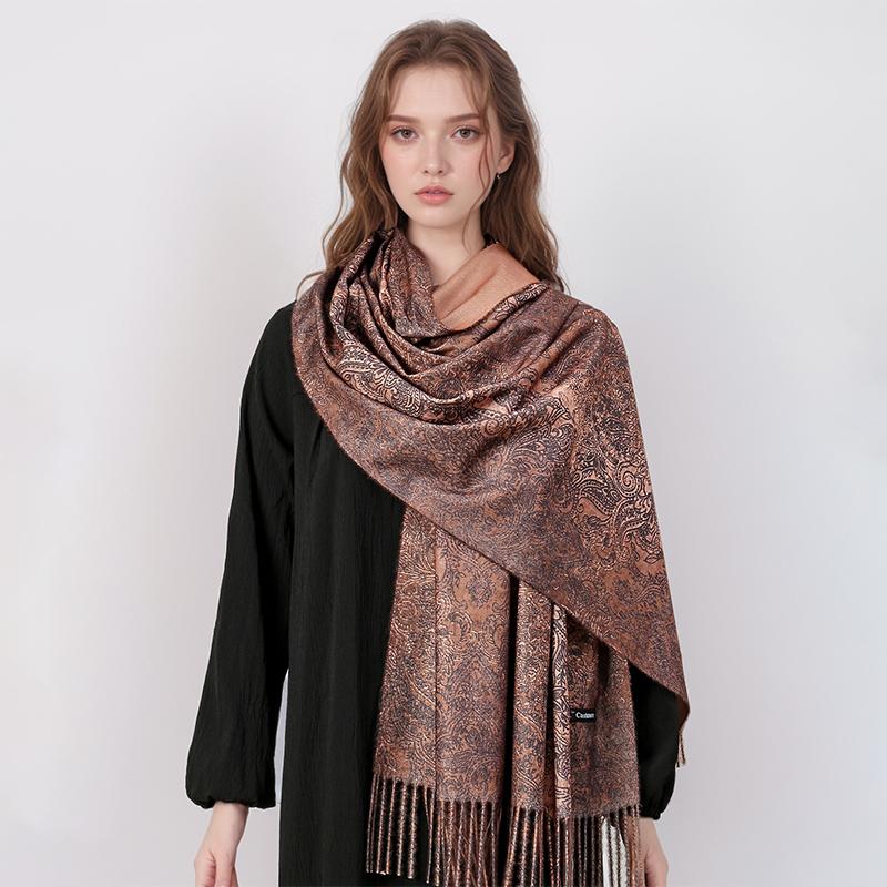 Sciarpa Pashmina Lusso Paisley Ricamo Autunno Wrap Cachemire Floreale Caldo Coperta Femminile Designer Hijab Etnico
