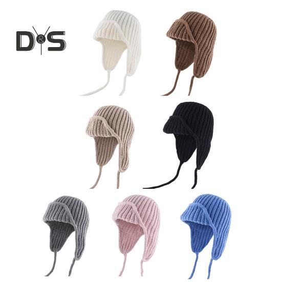 Унисекс зимняя шапка вязаная толстая теплая ветрозащитная однотонная защитная шапочка — фото 11