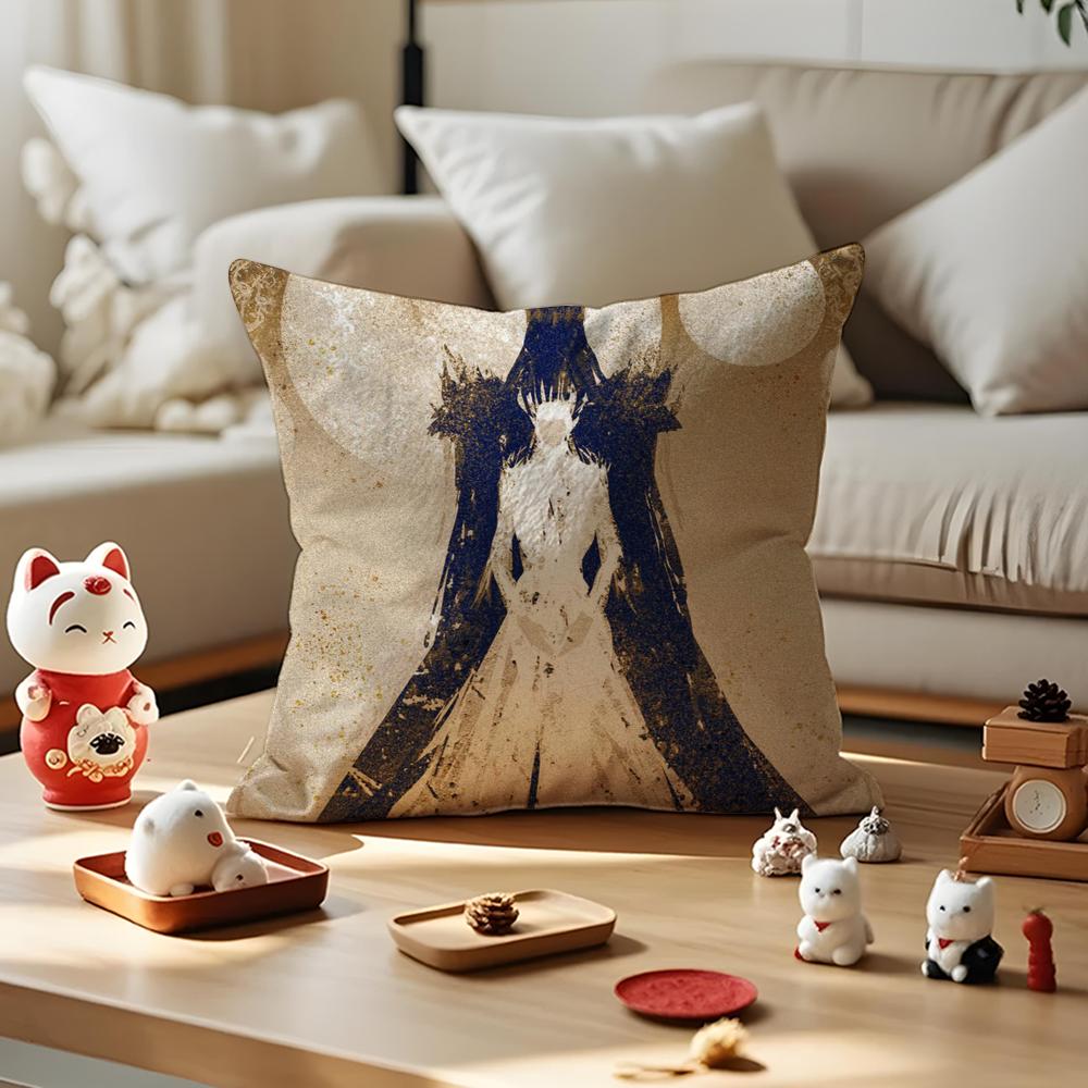 Angels And Demons Cushion Cover Antidustmite Pillowcase Invisible Zipper Silky Short Plush Sofa Cushion Cover