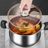 Tea color Glass Pot Lid Stainless steel Rimmed Pan Lid Spill Shatter-Proof Round Chef Glass Cover for Versatile Home Cooking Pan