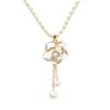 Elegant Women's Tassel Camellia Pearl Sweater Necklace