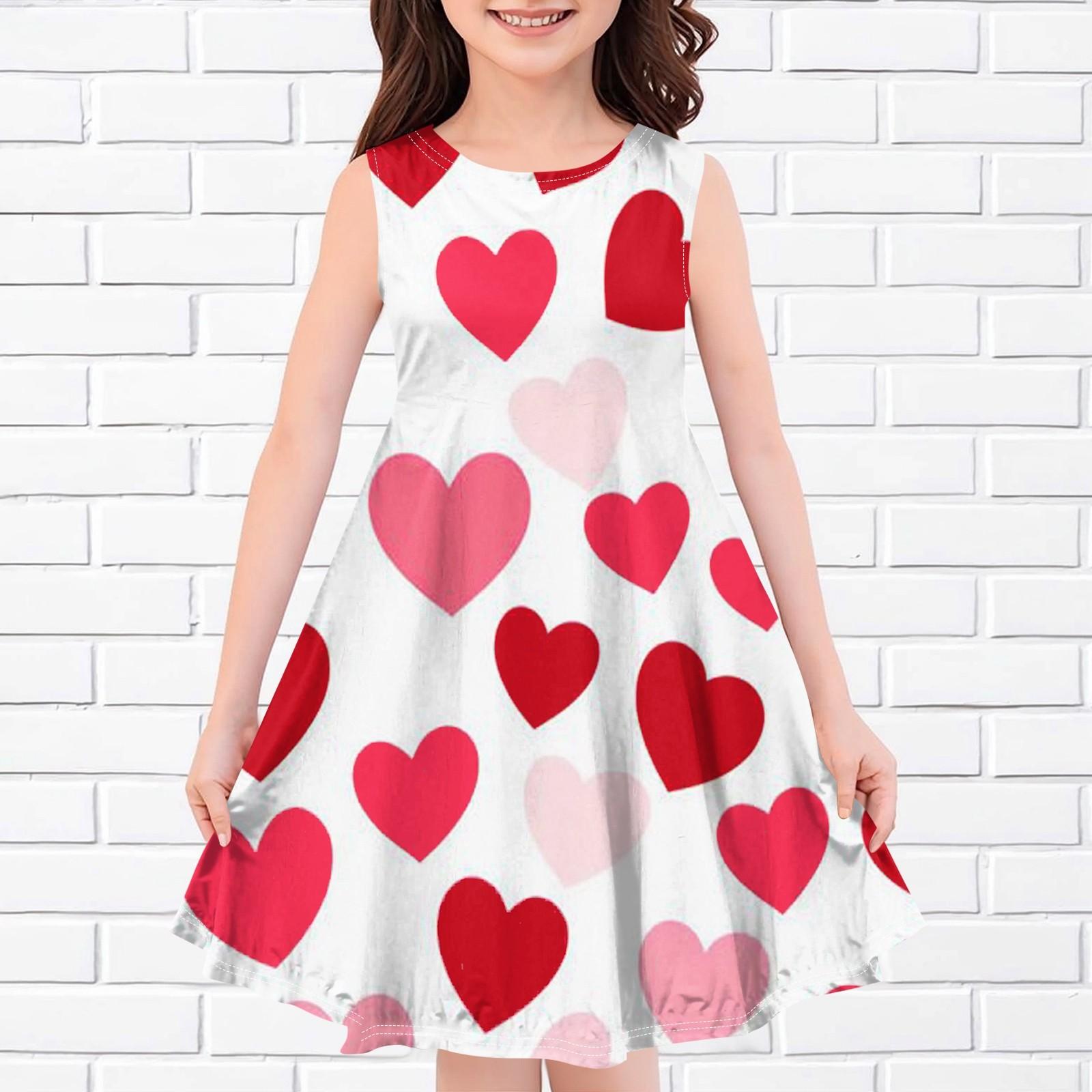 

Дитяча літня безрукавка повсякденна модна сукня з принтом та круглим вирізом 160 білий