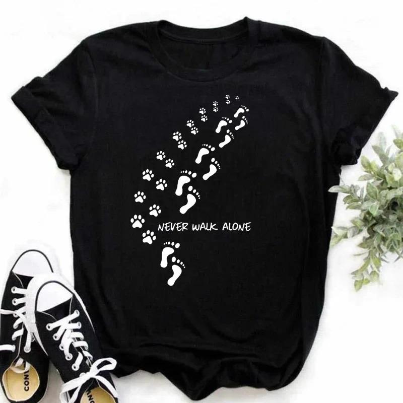 Women Graphic HuUnisex and Dogs Paws Cartoon Fashion Aesthetic Animal Short Sleeve Print FeUnisex Clothes Tops Tees Tshirt TShirts