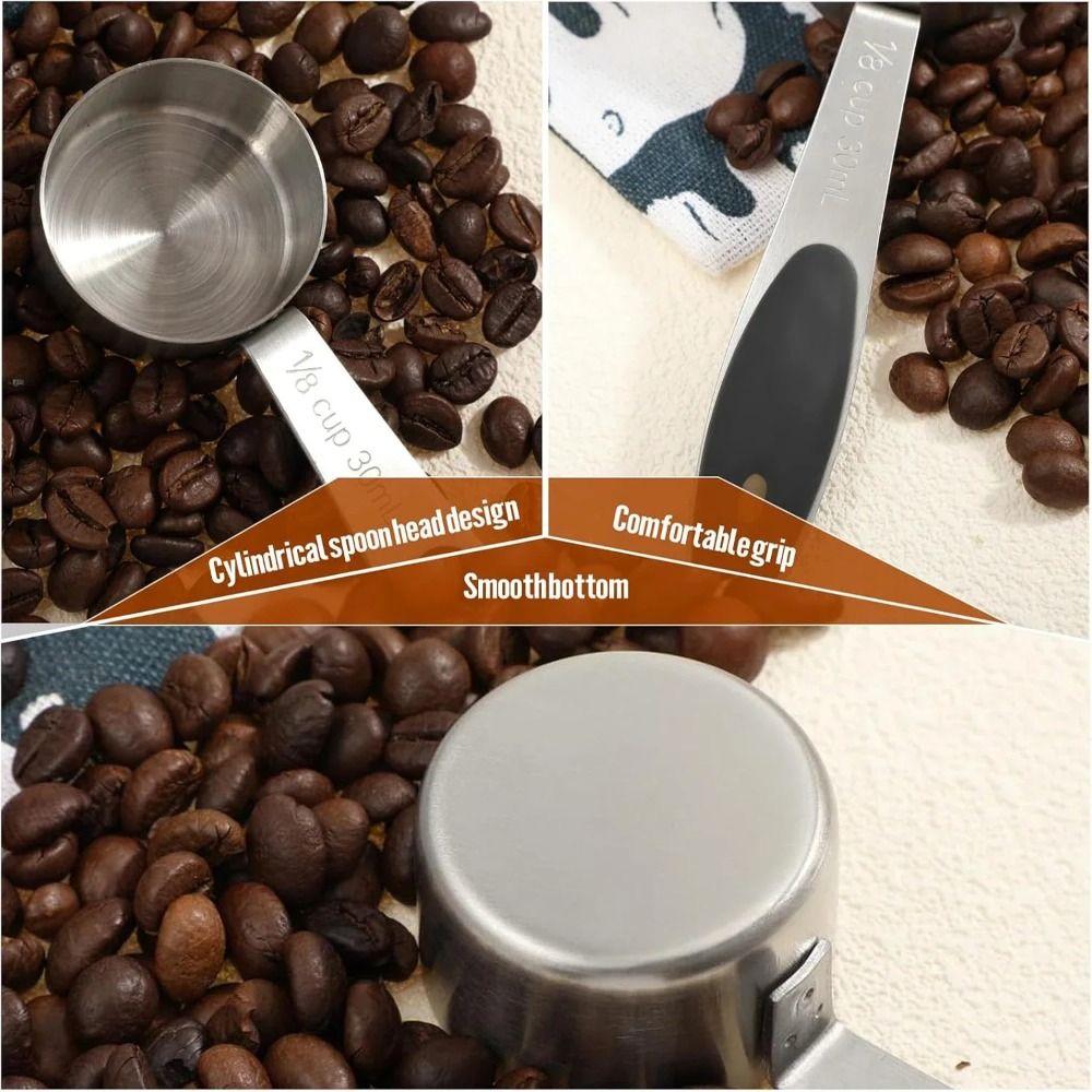 Stainless Steel Small Tablespoon 30ml Capacity Coffee Scoops Multi-functional Measuring Spoon Teas