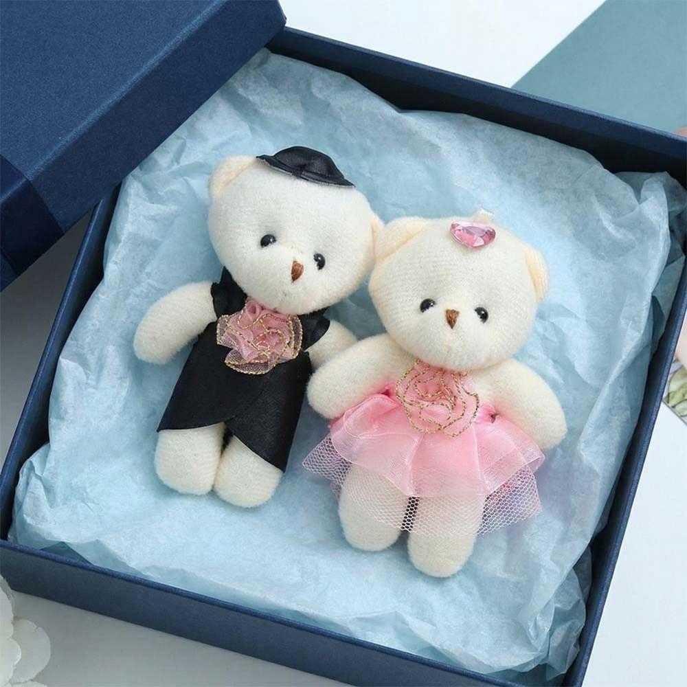 12pcs/bag Cartoon Mini Bear Flower Bouquet Plush Doll Cartoon Bouquet Doll  Valentine's Day