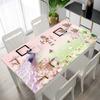 Floral Patterned Tablecloth, Placemat, Waterproof, Oil-proof, Heat-resistant, Washable, Rectangular PVC Coffee Table Protector