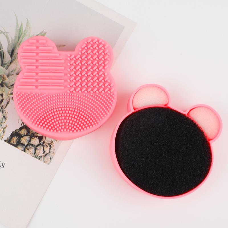 

Makeup Brush Cleaning Tool ,1Pcs Silicone Cute Portable Bear Shaped Cleansing Makeup Brush Cleaner For Prevent Makeup Residue красный