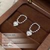 Cui Yan Shi Jie S925 Sterling Silver Heart-Shaped Korean Style Textured Beaded Stud Earrings for Women - 2025