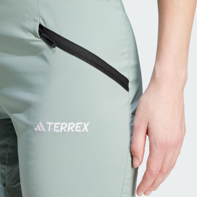 adidas Terrex Xperior Mid Shorts Comfortable High Waist Woven Casual Shorts Women Shorts Silver Gray Green IJ8302