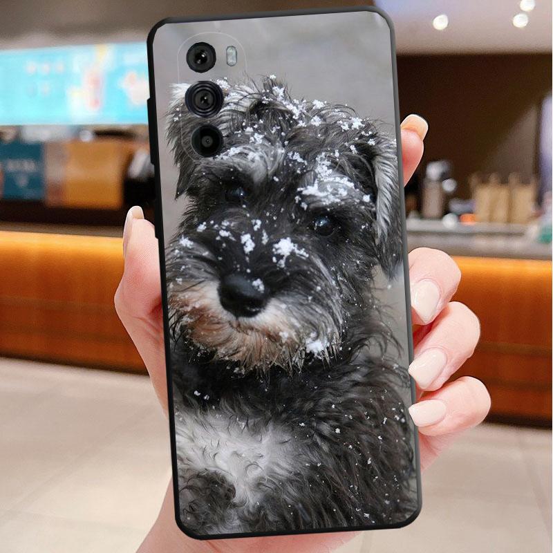 Phone Case For Motorola Edge 50 40 Pro 60 50 40 30 Ultra Neo Fusion Moto G85 G72 G53 G54 G84 G13 G32 Schnauzer Puppy Dog Art