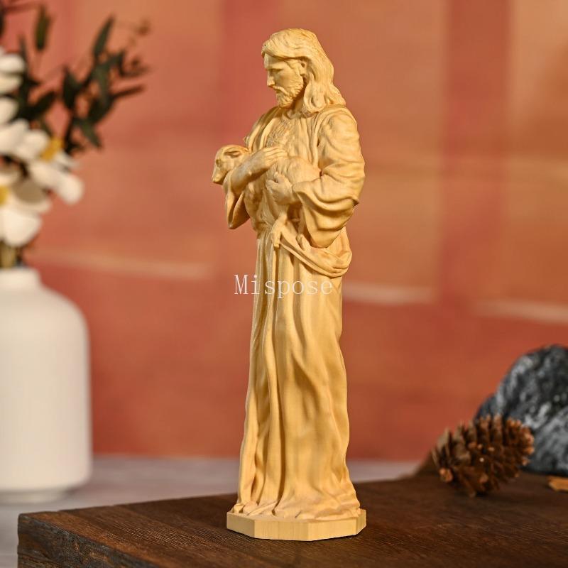 Vintage Wood Carving Creative Jesus Statue Home Living Decoration Gift