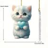 Cartoon Adorable Blue Cat Acrylic Car Pendant For Unique Vehicle Accessories