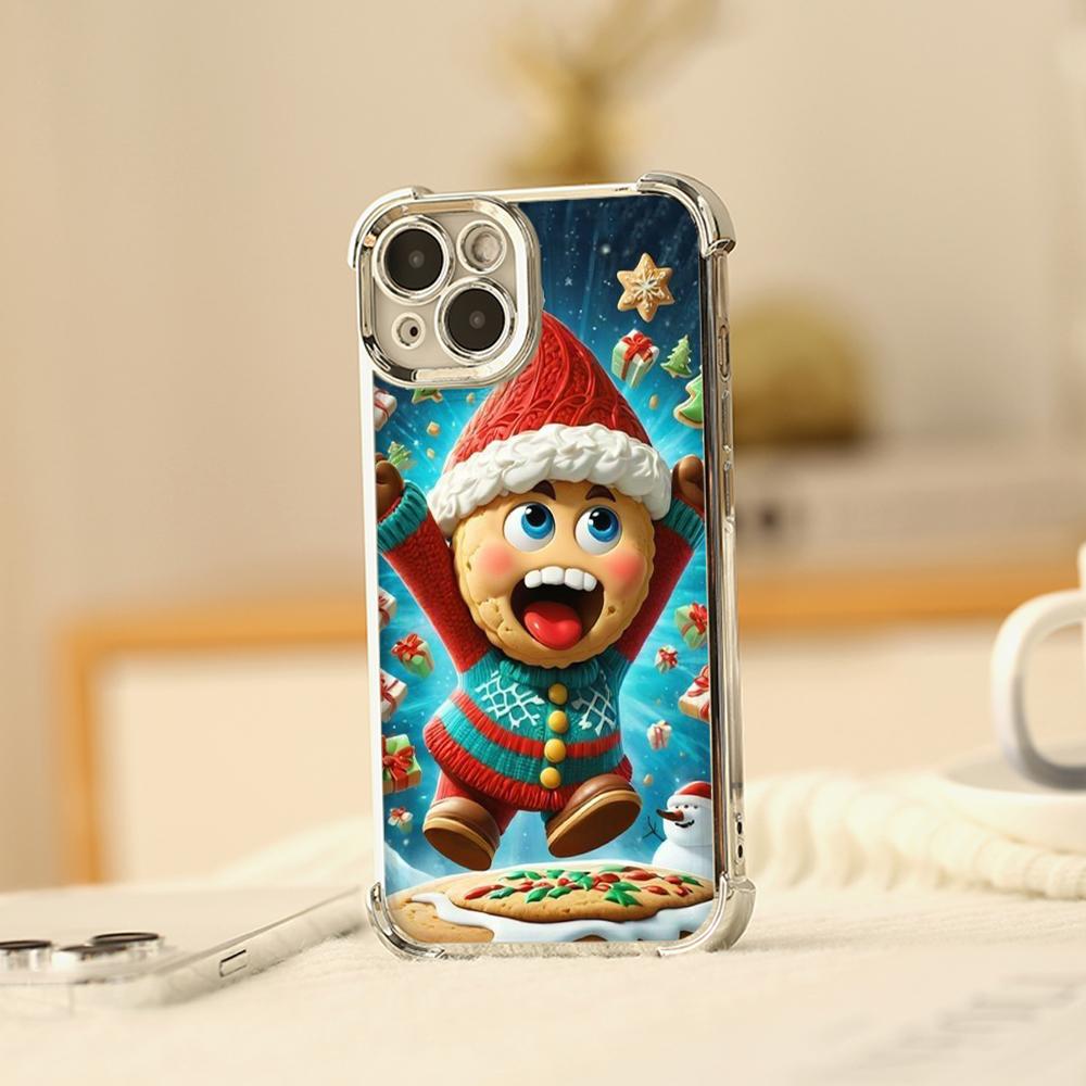 Ae108 Happy New Year Merry Christmas Electroplated TPU Phone Cases for Xiaomi 11 Lite Redmi Note 13 Pro 12C 9S 14C Huawei Four Corner Protection Cover