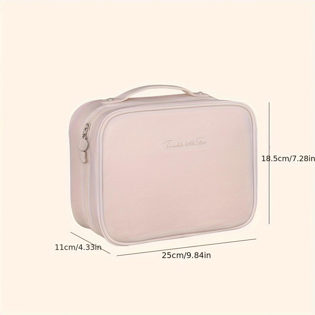 Three in One Makeup Bag For Women PU Leather Portable Organizer Bag Travel Cosmetic Brush Toiletries Storage Bags