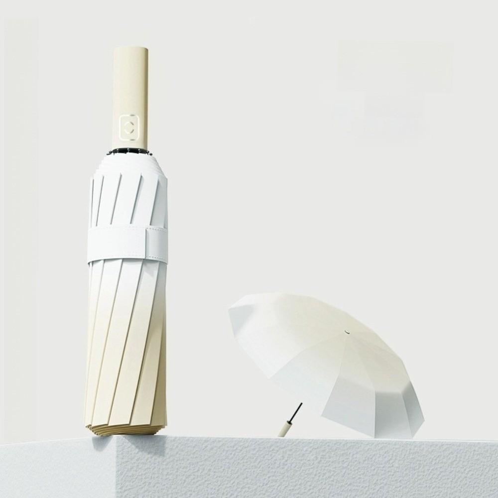 Gradient Color Rain Umbrella Double Keel Vinyl Folding Umbrella Durable Automatic Umbrella  Travel