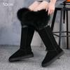 Fashion Fur One Real Fox Hair Over The Knee Boots Inside Elevating Women'S Boots Long Boots Super High Leather Waterproof Snow Boots