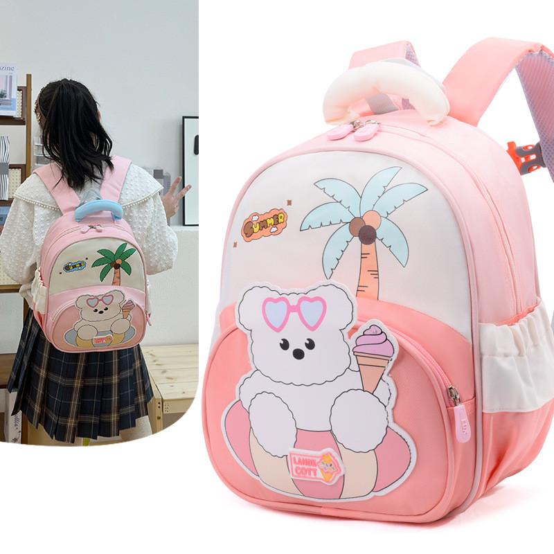 Kids Dualshoulder Cartoon Bear Backpack With Air Cushion Straps For Kindergarten Entrance