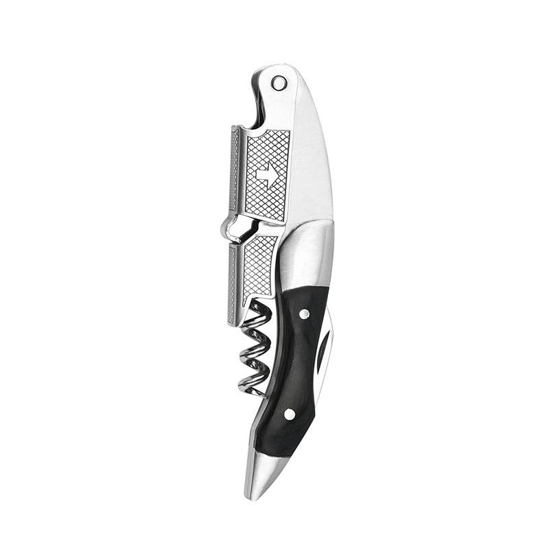 3 In 1 Waiter Corkscrew Wine Opener Wooden Handle Heavy Duty Corkscrews Cork Openers Manual Restaurant Wine Key JT331
