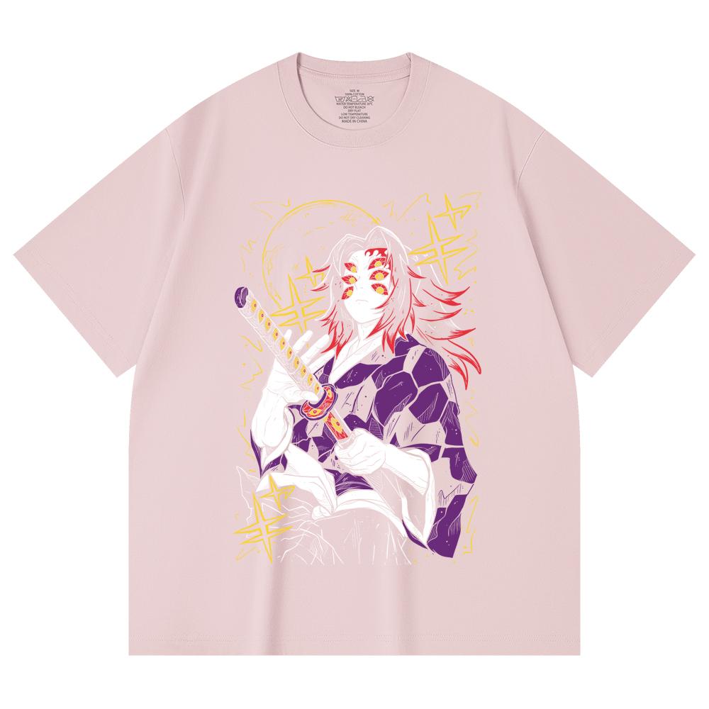 230 Gsm 100% Cotton Demon Slayer V35 Kokushibo Print Unisex Heavy Cotton T Shirt