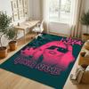 Personalized Crystal Velvet Carpet,Lady Gaga Custom Printed Name, Plush Area Rug For Home Indoor Decor