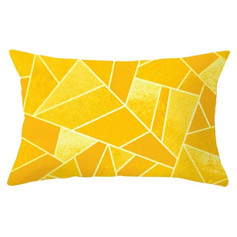 Yellow Geometric Living Room Bedroom Office Pillowcase Rectangular Cushion Cover Home Decor